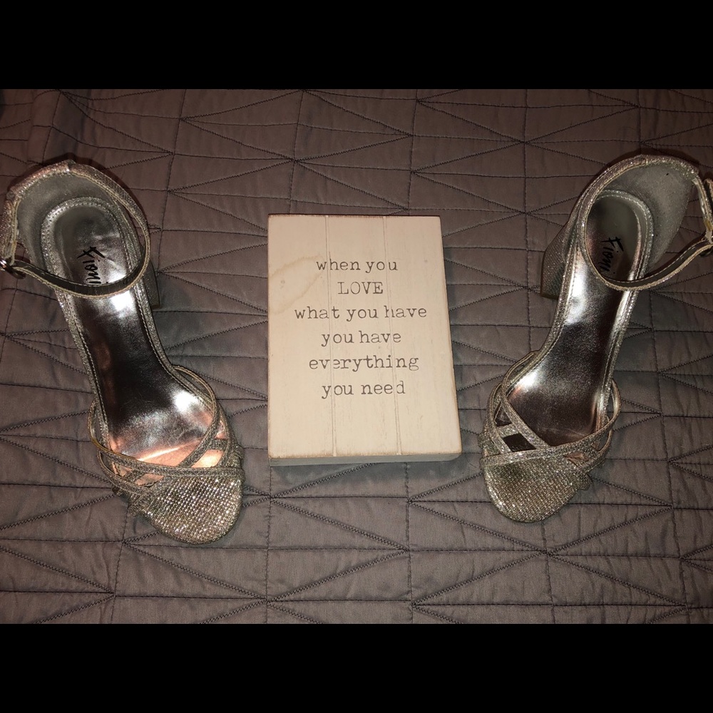 Silver Glitter Heels